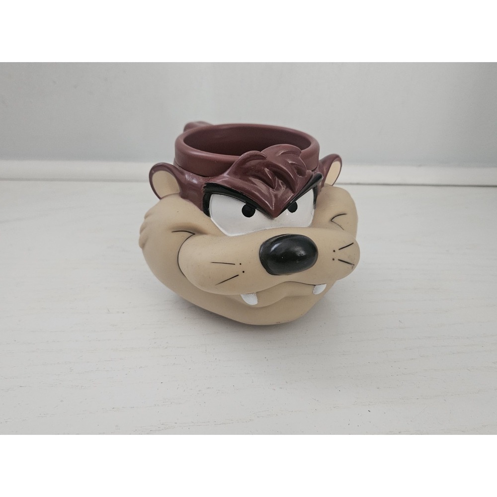Vintage Tazmanian Devil 1993 Taz Hard Plastic 3D Coffee Mug Looney Tunes Cup 90s